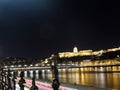 night panoramic view at the Danube river in Budapest Royalty Free Stock Photo