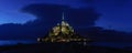 Night panoramic view of Mont Saint Michel. France