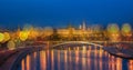 Night panoramic view of Moscow Kremlin, Russia Royalty Free Stock Photo