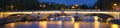 The night panoramic view of pont Louis-Philippe. It is a bridge across the river Seine in Paris. Royalty Free Stock Photo