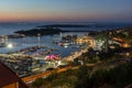 Night Panoramic view of the port of Sozopol, Bulgaria