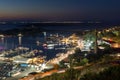 Night Panoramic view of the port of Sozopol, Bulgaria