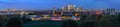 Night panoramic view to Greenwich and Canary Wharf in London