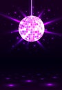 Night party. Disco ball background. Night dance party music. Shining party background. Vector illustration Royalty Free Stock Photo