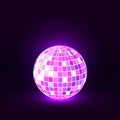 Night party. Disco ball background. Night dance party music. Shining party background. Vector illustration Royalty Free Stock Photo