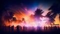 Night Party on the Sea Beach Royalty Free Stock Photo