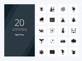 20 Night Party Solid Glyph icon for presentation Royalty Free Stock Photo