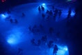 Night party in thermal bath in Budapest, Hungary. Royalty Free Stock Photo