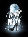 Night Party Typography design. Vector illustration Royalty Free Stock Photo