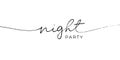 Night party vector line calligraphy with swashes. Royalty Free Stock Photo
