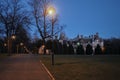 Night pathway and lighten in the park