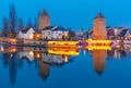 Night Petite France in Strasbourg, Alsace Royalty Free Stock Photo