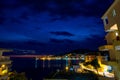 Night photo, Albania, Saranda, cityscape