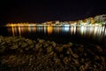 Night photo, Albania, Saranda, cityscape