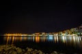 Night photo, Albania, Saranda, cityscape