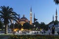 Night photo of Blue Mosque in city of Istanbul, Turkey Royalty Free Stock Photo