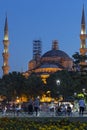 Night photo of Blue Mosque in city of Istanbul, Turkey Royalty Free Stock Photo