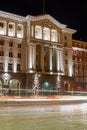 Night photo of Building of Council of Ministers in Sofia, Bulgaria