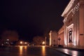 Night photo the city hall and Dumskay square in Odessa, Ukraine Royalty Free Stock Photo