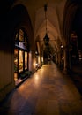 Night photo the Cloth Hall on Rynek Glowny (main square) in Krakow, Poland Royalty Free Stock Photo