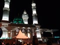 Night photo, the front of the great Madaniyah Mosque in Karanganyar Royalty Free Stock Photo