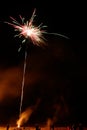 Long exposure of people letting off fireworks Royalty Free Stock Photo