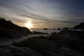 Night photo with hills and sea in Australia Royalty Free Stock Photo