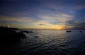 Night photo with hills and sea in Australia Royalty Free Stock Photo