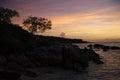 Night photo with hills and sea in Australia Royalty Free Stock Photo