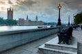 Night photo of Houses of Parliament with Big Ben from Westminster bridge, London, England, Great B Royalty Free Stock Photo