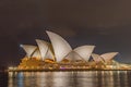 Night view of Iconic Sydney Opera House Sydney New South Wales Australia