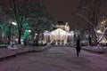 Night Photo of Ivan Vazov National Theatre, Sofia city Royalty Free Stock Photo