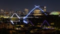 A night photo of the matagarup bridge located on the swan river in perth western australia on October 18th 2021 Royalty Free Stock Photo