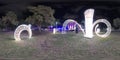 360 night photo Miami Beach holiday light decoration