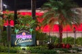 Night photo of the Seminole Casino Classic entrance sign Hollywood FL