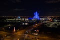 Night photo Seminole Hard rock casino guitar shaped hotel