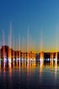 Night photo of Singing Fountains in City of Plovdiv Royalty Free Stock Photo