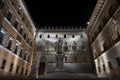 Night Photo of Statue of Sallustio Bandini at Piazza Salimbeni in Siena
