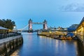 Night photo of Tower Bridge in London, England Royalty Free Stock Photo