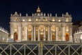 Night photo of Vatican and St. Peter`s Basilica in Rome, Italy Royalty Free Stock Photo