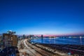 Night photograph in long exposure to the bay of Luanda. Angola. Africa