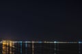 Night photograph in long exposure to the bay of Luanda. Angola. Africa Royalty Free Stock Photo