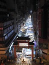 Night photograph of Temple Street market Hong Kong China