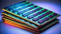 Night Photography DDR RAM Memory Modules A Glimpse into HighPerformance Computing and Data Storage Royalty Free Stock Photo