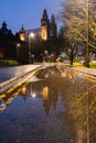 Night photography of the Kelvingrove Art Gallery and Museum Royalty Free Stock Photo