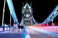 Tower Bridge at night. Long exposure photography in London. Royalty Free Stock Photo