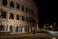 Night photography popular building in rome colosseum ancient architecture