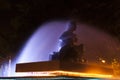 Night photography of Water fountain, La Choca Park, Villahermosa, Tabasco, Mexico Royalty Free Stock Photo