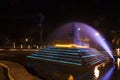 Night photography of Water fountain, La Choca Park, Villahermosa, Tabasco, Mexico Royalty Free Stock Photo