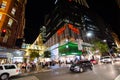 Night photography of Westfield Pitt St. Shopping Mall at Sydney Downtown.